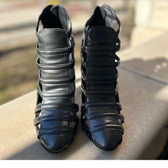 Vintage Rebecca Minkoff heels Size 6M gunmetal patent leather *heel-see photos - Picture 7 of 7